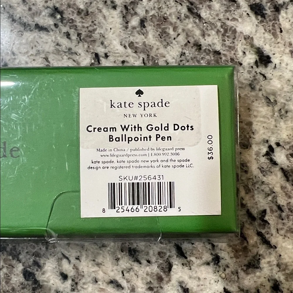 Kate Spade Ballpoint Pen Cream with Gold Dots